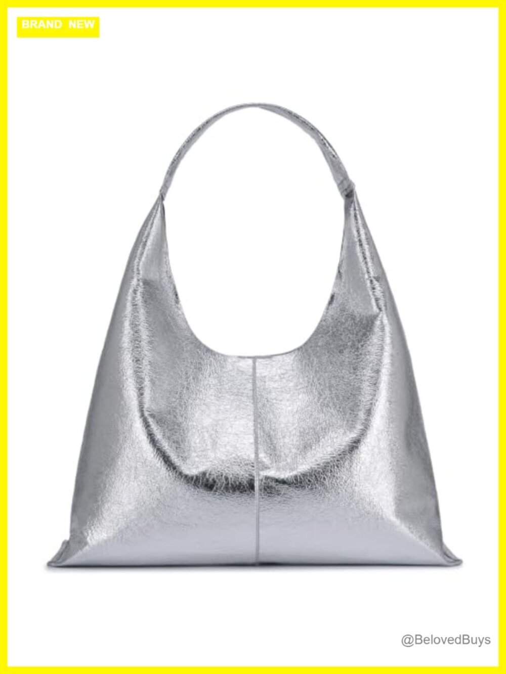 Slouchy vegan leather hobo shoulder bag for women work tote handbag